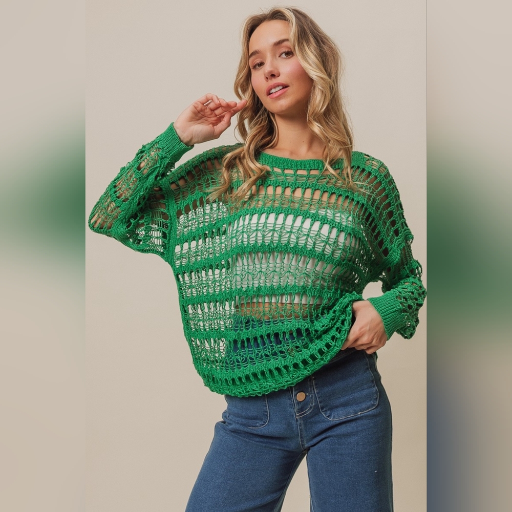 BiBi Long Sleeve Knit Cover Up